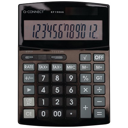 Q-Connect 12 Digit Business Table Top Calculator, Large, Black Q-Connect 12 Digit Business Table Top Calculator, Large, Black