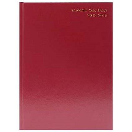 Academic Diary 2018 - 2019 / Day Per Page / A4 / Burgundy