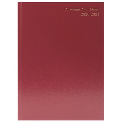 Academic Diary Day Per Page A4 Burgundy 2020-21 KF1A4ABG21
