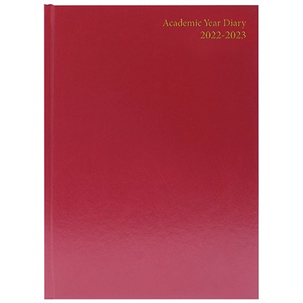 Academic Diary Day Per Page A4 Burgundy 2022-2023