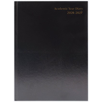 5 Star Academic Diary Day Per Page A4 Black 2026-2027