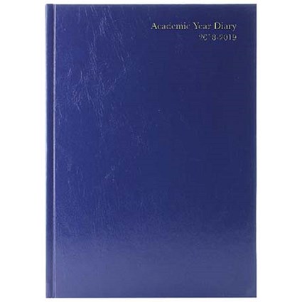 Academic Diary 2018 - 2019 / Day Per Page / A4 / Blue