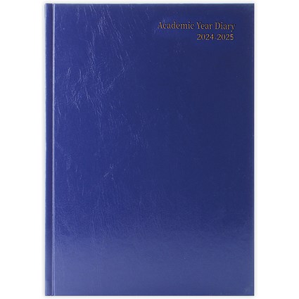 Q-Connect 2024-25 Academic Diary, Day Per Page, A4, Blue