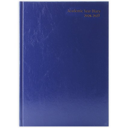 5 Star Academic Diary Day Per Page A4 Blue 2026-2027