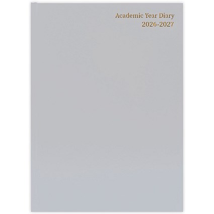 5 Star Academic Diary Day Per Page A4 Silver Grey 2026-2027