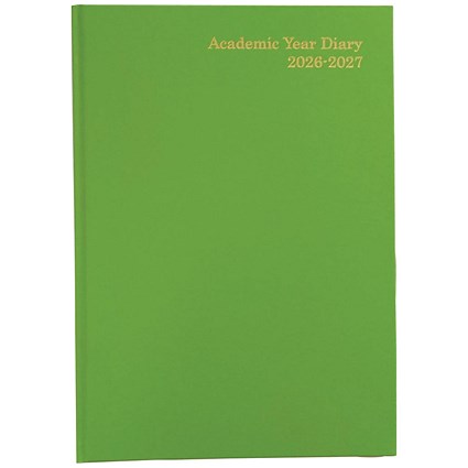 Academic Diary Day Per Page A4 Lime Green 2026-2027