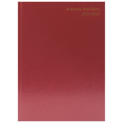 Academic Diary Day Per A5 Burgundy 2020-21 KF1A5ABG21