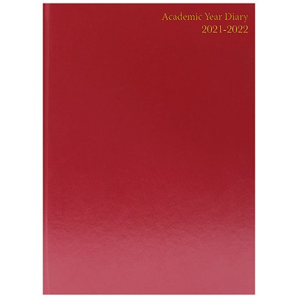 Academic Diary Day Per Page A5 Burgundy 2021-2022
