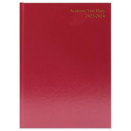 Q-Connect A5 Academic Appointment Diary, Day Per Page, Burgundy, 2023-2024
