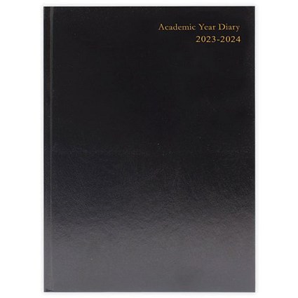 Q-Connect A5 Academic Appointment Diary, Day Per Page, Black, 2023-2024