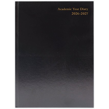 5 Star Academic Diary Day Per Page A5 Black 2026-2027
