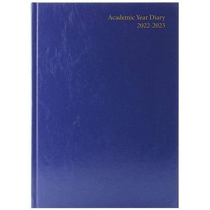 Academic A5 Diary, Day Per Page, Blue, 2022-2023