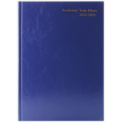 Q-Connect A5 Academic Diary, Day Per Page, Blue, 2025-2026