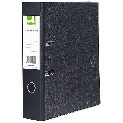 Q-Connect Board A4 Lever Arch Files, Black, Pack of 10