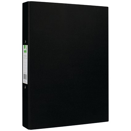 Q-Connect Ring Binder, A4, 2 O-Ring, 25mm Capacity, Black, Pack of 10