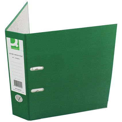 Q-Connect A4 Recycled Lever Arch Files, 70mm Spine, Green, Pack of 10 Q-Connect A4 Recycled Lever Arch Files, 70mm Spine, Green, Pack of 10