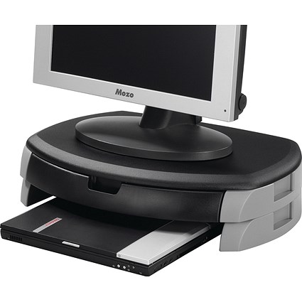 Q-Connect Monitor Stand with Drawer, Black