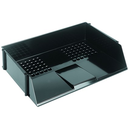 Q-Connect Wide Entry Letter Tray, Black Q-Connect Wide Entry Letter Tray, Black