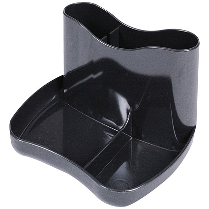 Q-Connect Executive Desk Tidy, 4 Compartments, Black Q-Connect Executive Desk Tidy, 4 Compartments, Black