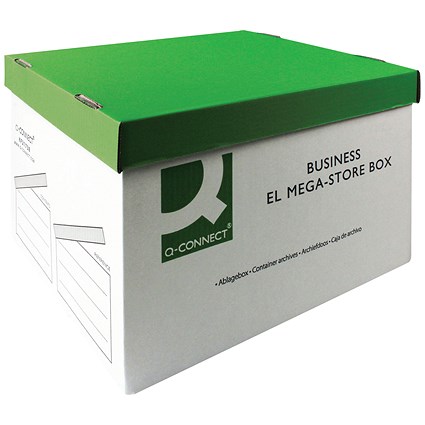 Q-Connect Business El Mega, Store Box, White, Pack of 10