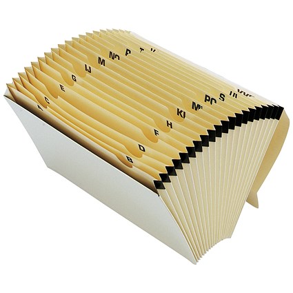 Q-Connect A-Z Manilla Expanding File, 15 Pockets, Foolscap, Cream Q-Connect A-Z Manilla Expanding File, 15 Pockets, Foolscap, Cream