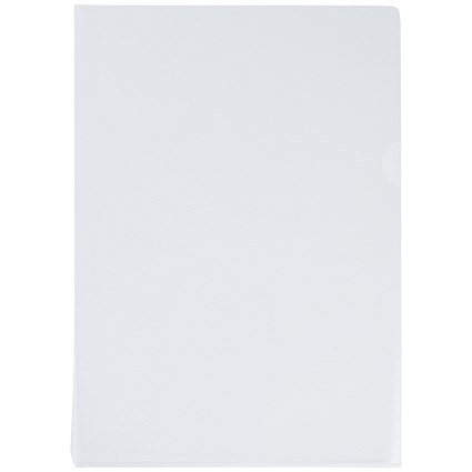 Q-Connect A4 Cut Flush Folders, Clear, Pack of 100