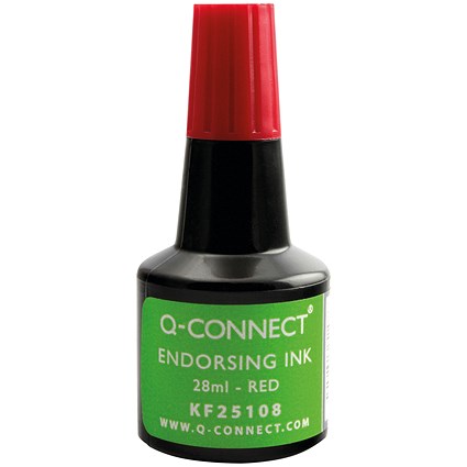 Q-Connect Endorsing Ink 28ml Red (Pack of 10)