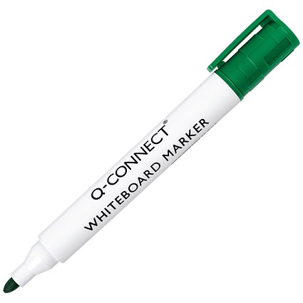 Q-Connect Drywipe Marker Pen, Green, Pack of 10