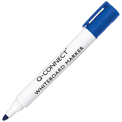 Q-Connect Drywipe Marker Pen, Blue, Pack of 10