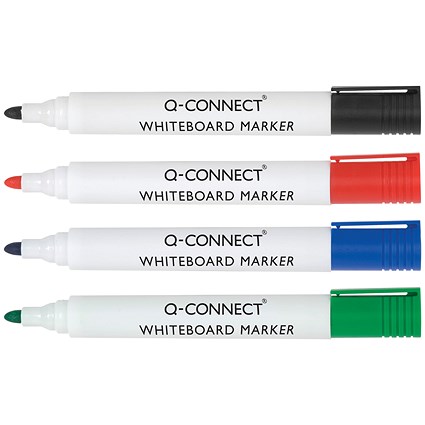 Q-Connect Drywipe Marker Pen, Assorted, Pack of 4 Q-Connect Drywipe Marker Pen, Assorted, Pack of 4