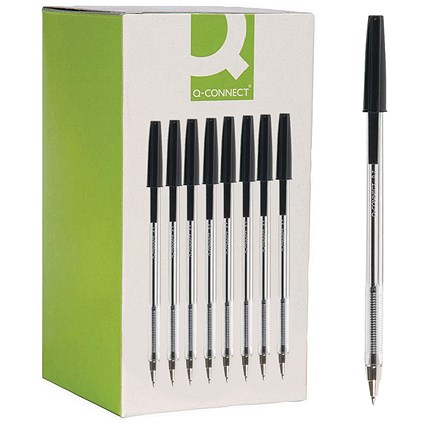 Q-Connect Ballpoint Pen, Black, Pack of 50 Q-Connect Ballpoint Pen, Black, Pack of 50