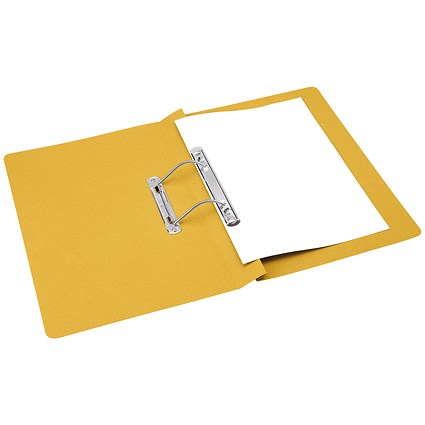 Q-Connect Transfer Files, 300gsm, Foolscap, Yellow, Pack of 25