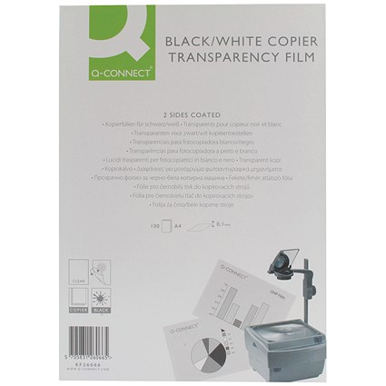 Q-Connect A4 Clear Over Head Projector Film - Pack of 100