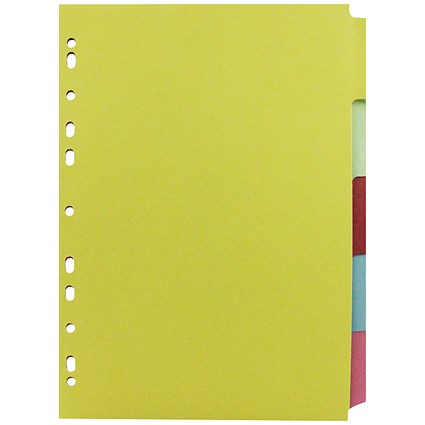 Q-Connect Subject Dividers, 5-Part, Blank Multicolour Tabs, A4, Multicolour, Pack of 50 Q-Connect Subject Dividers, 5-Part, Blank Multicolour Tabs, A4, Multicolour, Pack of 50