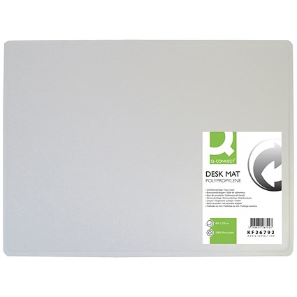 Q-Connect Polypropylene Non-Slip Desk Mat, W530mmxD400mm, Clear
