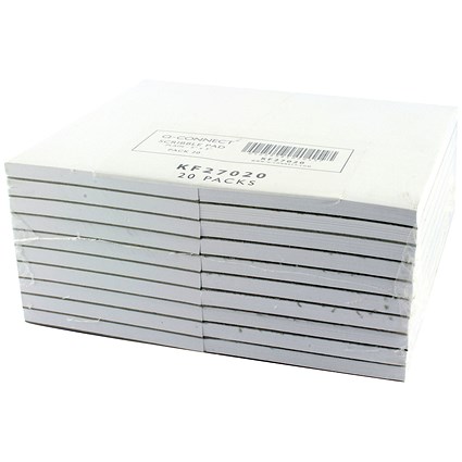 Q-Connect Scribble Pad, 127x76mm, Plain, 160 Pages, Pack of 20 Q-Connect Scribble Pad, 127x76mm, Plain, 160 Pages, Pack of 20