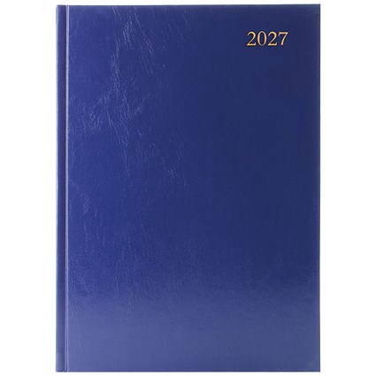 Desk Diary 2 Page Per Day A4 Blue 2027