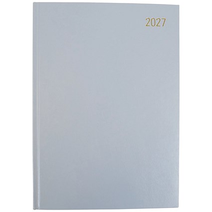 5 Star Desk Diary 2 Page Per Day A4 Silver Grey 2027