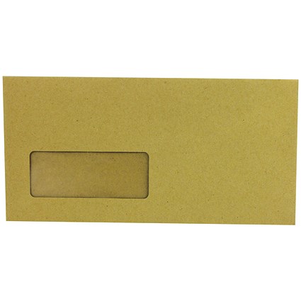 Q-Connect DL Envelopes, Window, Gummed, 70gsm, Manilla, Pack of 1000 Q-Connect DL Envelopes, Window, Gummed, 70gsm, Manilla, Pack of 1000