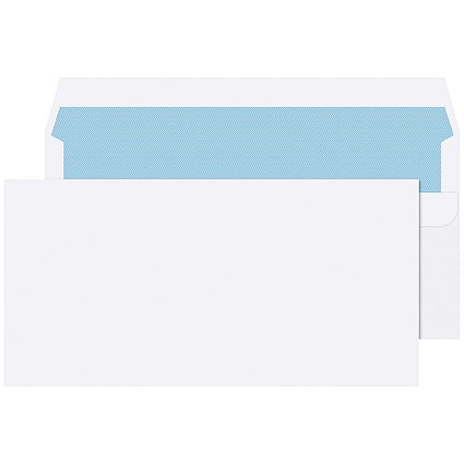 Q-Connect DL Recycled Envelopes, Self Seal, 100gsm, White, Pack of 500