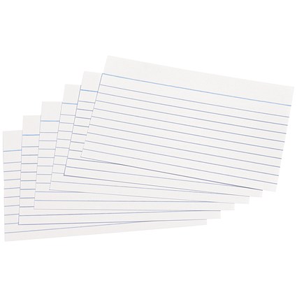 Q-Connect Record Cards, Ruled Both Sides, 127x76mm, White, Pack of 100