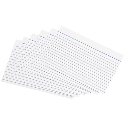 Q-Connect Lined Record Cards, 152x102mm, White, Pack of 100 Q-Connect Lined Record Cards, 152x102mm, White, Pack of 100