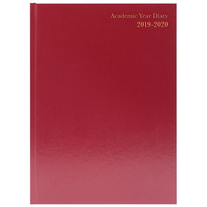 2019-2020 Academic A4 Diary, Week to View, Burgundy