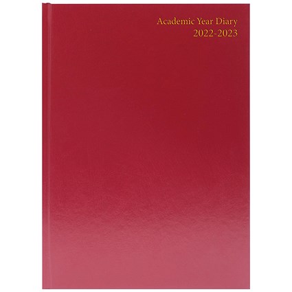 Academic Diary Week To View A4 Burgundy 2022-2023