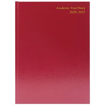 5 Star Academic Diary Week To View A4 Burgundy 2026-2027