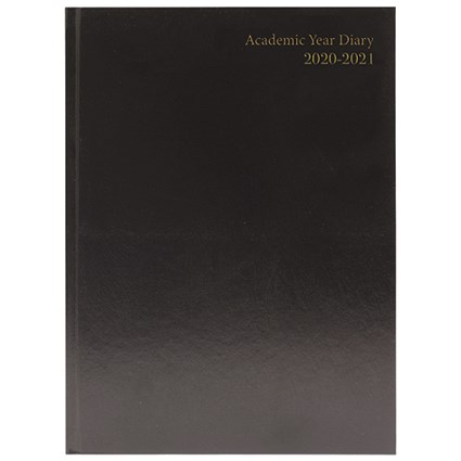 Academic Diary Week to View A4 Black 2020-21