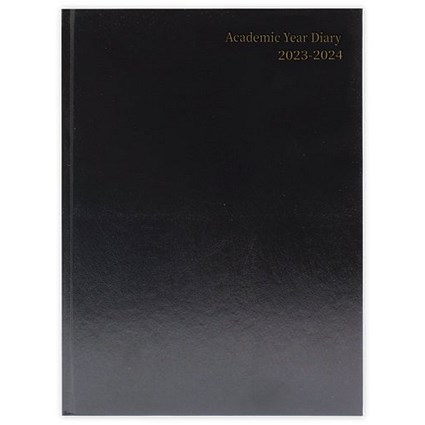Q-Connect A4 Academic Diary, Week To View, Black, 2023-2024