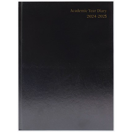 Q-Connect 2024-25 Academic Diary, Week To View, A4, Black