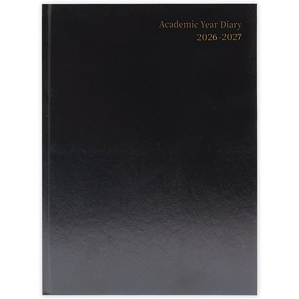 5 Star Academic Diary Week To View A4 Black 2026-2027