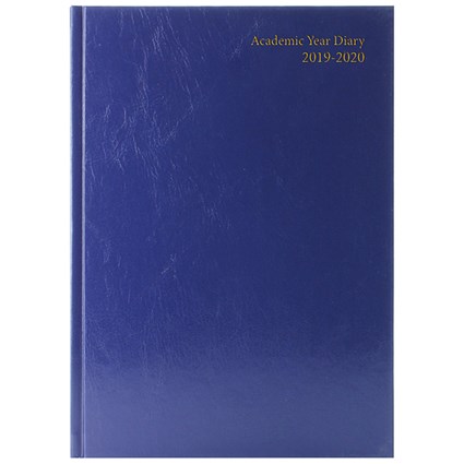 2019-2020 Academic A4 Diary, Week to View, Blue